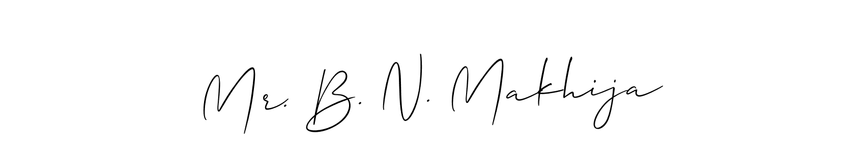 Check out images of Autograph of Mr. B. N. Makhija name. Actor Mr. B. N. Makhija Signature Style. Allison_Script is a professional sign style online. Mr. B. N. Makhija signature style 2 images and pictures png