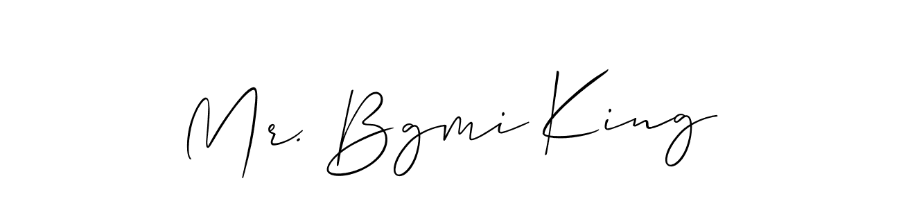 Make a short Mr. Bgmi King signature style. Manage your documents anywhere anytime using Allison_Script. Create and add eSignatures, submit forms, share and send files easily. Mr. Bgmi King signature style 2 images and pictures png