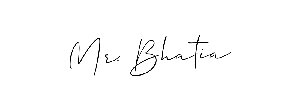 Check out images of Autograph of Mr. Bhatia name. Actor Mr. Bhatia Signature Style. Allison_Script is a professional sign style online. Mr. Bhatia signature style 2 images and pictures png