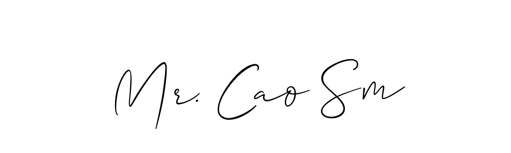 Similarly Allison_Script is the best handwritten signature design. Signature creator online .You can use it as an online autograph creator for name Mr. Cao Sm. Mr. Cao Sm signature style 2 images and pictures png