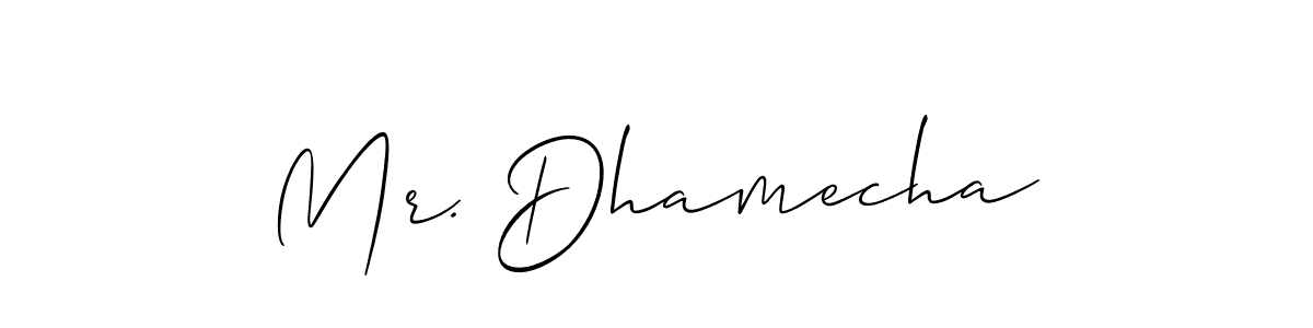 Make a short Mr. Dhamecha signature style. Manage your documents anywhere anytime using Allison_Script. Create and add eSignatures, submit forms, share and send files easily. Mr. Dhamecha signature style 2 images and pictures png