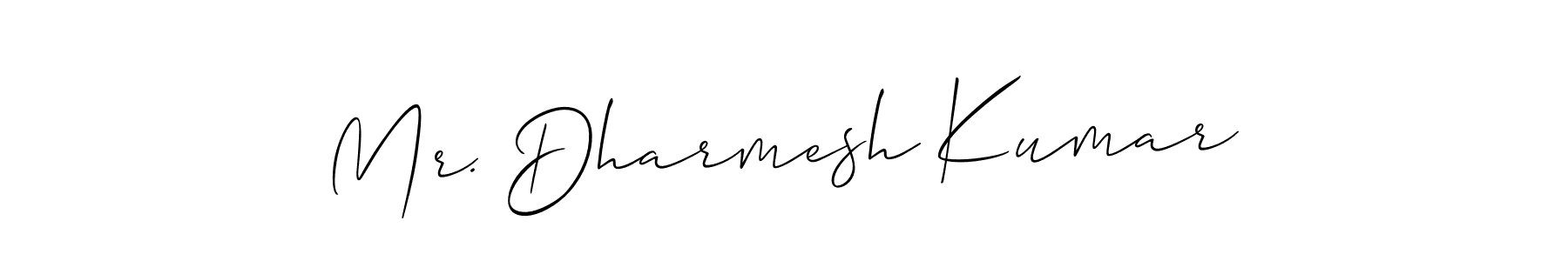 Make a beautiful signature design for name Mr. Dharmesh Kumar. With this signature (Allison_Script) style, you can create a handwritten signature for free. Mr. Dharmesh Kumar signature style 2 images and pictures png