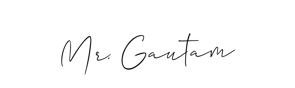 Make a beautiful signature design for name Mr. Gautam. With this signature (Allison_Script) style, you can create a handwritten signature for free. Mr. Gautam signature style 2 images and pictures png