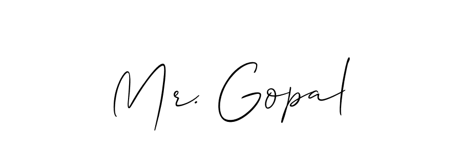 Design your own signature with our free online signature maker. With this signature software, you can create a handwritten (Allison_Script) signature for name Mr. Gopal. Mr. Gopal signature style 2 images and pictures png