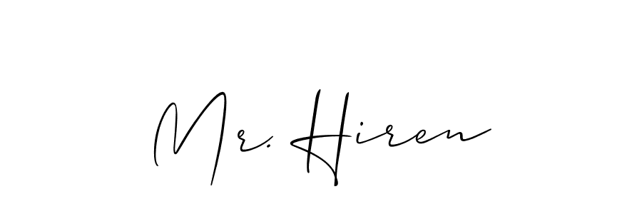 Make a beautiful signature design for name Mr. Hiren. Use this online signature maker to create a handwritten signature for free. Mr. Hiren signature style 2 images and pictures png