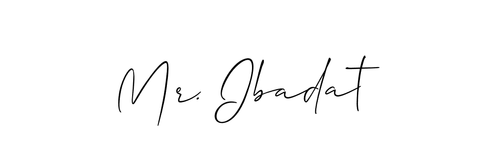 Use a signature maker to create a handwritten signature online. With this signature software, you can design (Allison_Script) your own signature for name Mr. Ibadat. Mr. Ibadat signature style 2 images and pictures png