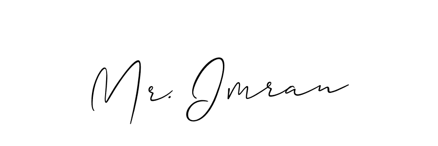 Use a signature maker to create a handwritten signature online. With this signature software, you can design (Allison_Script) your own signature for name Mr. Imran. Mr. Imran signature style 2 images and pictures png