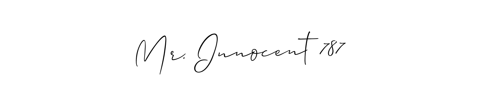 This is the best signature style for the Mr. Innocent 787 name. Also you like these signature font (Allison_Script). Mix name signature. Mr. Innocent 787 signature style 2 images and pictures png