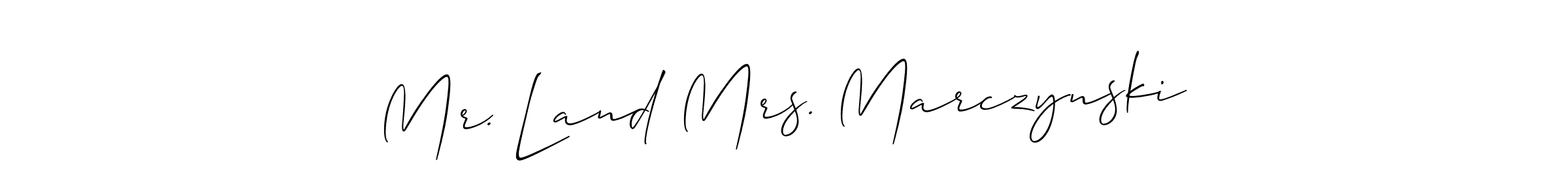 How to make Mr. Land Mrs. Marczynski signature? Allison_Script is a professional autograph style. Create handwritten signature for Mr. Land Mrs. Marczynski name. Mr. Land Mrs. Marczynski signature style 2 images and pictures png