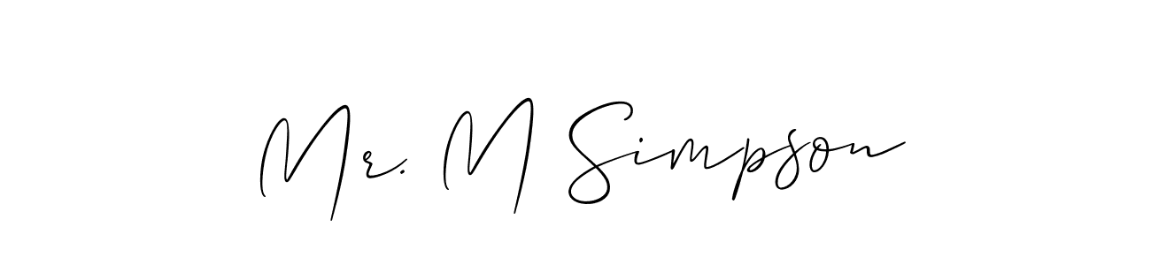 Best and Professional Signature Style for Mr. M Simpson. Allison_Script Best Signature Style Collection. Mr. M Simpson signature style 2 images and pictures png