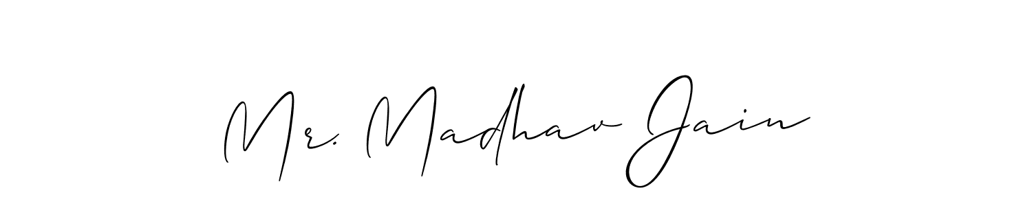 Create a beautiful signature design for name Mr. Madhav Jain. With this signature (Allison_Script) fonts, you can make a handwritten signature for free. Mr. Madhav Jain signature style 2 images and pictures png