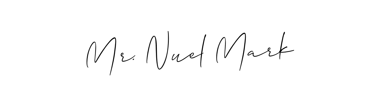 Create a beautiful signature design for name Mr. Nuel Mark. With this signature (Allison_Script) fonts, you can make a handwritten signature for free. Mr. Nuel Mark signature style 2 images and pictures png