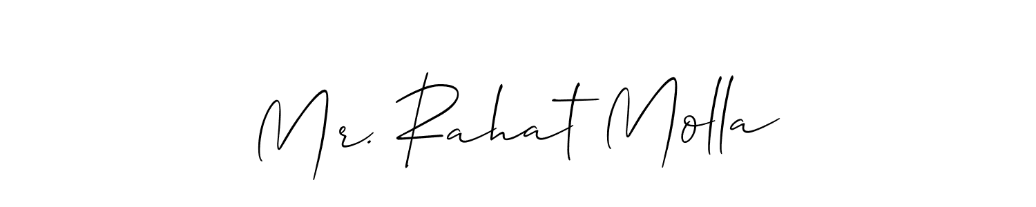 This is the best signature style for the Mr. Rahat Molla name. Also you like these signature font (Allison_Script). Mix name signature. Mr. Rahat Molla signature style 2 images and pictures png