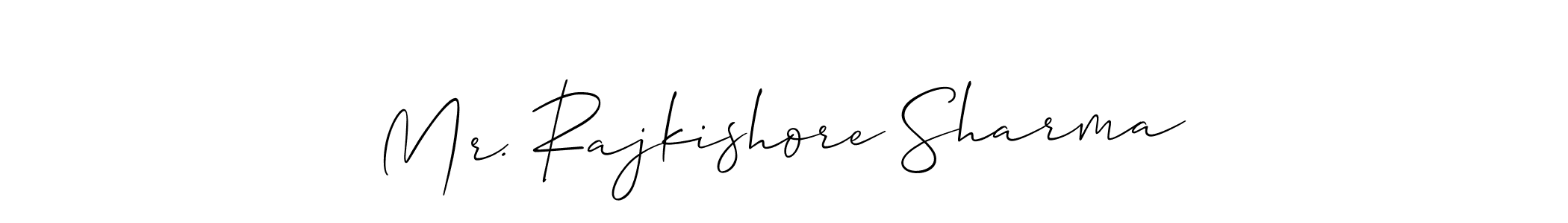 You should practise on your own different ways (Allison_Script) to write your name (Mr. Rajkishore Sharma) in signature. don't let someone else do it for you. Mr. Rajkishore Sharma signature style 2 images and pictures png