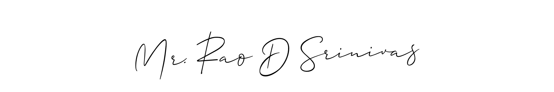 Check out images of Autograph of Mr. Rao D Srinivas name. Actor Mr. Rao D Srinivas Signature Style. Allison_Script is a professional sign style online. Mr. Rao D Srinivas signature style 2 images and pictures png