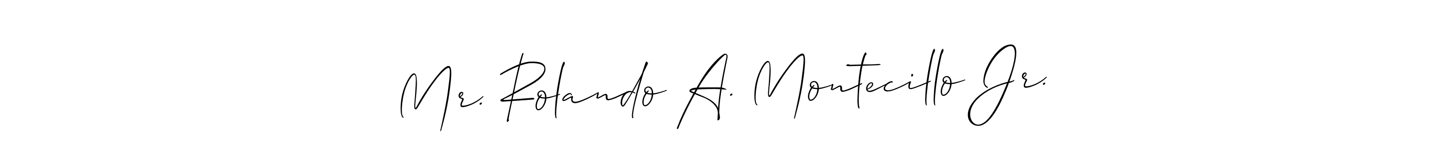 How to Draw Mr. Rolando A. Montecillo Jr. signature style? Allison_Script is a latest design signature styles for name Mr. Rolando A. Montecillo Jr.. Mr. Rolando A. Montecillo Jr. signature style 2 images and pictures png