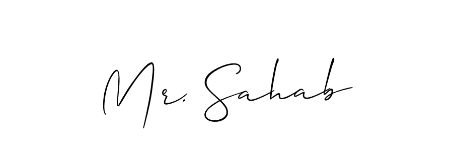 Also we have Mr. Sahab name is the best signature style. Create professional handwritten signature collection using Allison_Script autograph style. Mr. Sahab signature style 2 images and pictures png