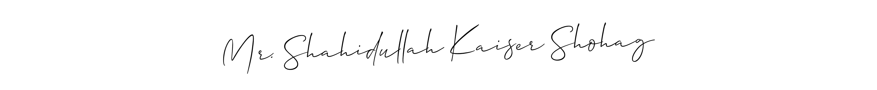 How to make Mr. Shahidullah Kaiser Shohag signature? Allison_Script is a professional autograph style. Create handwritten signature for Mr. Shahidullah Kaiser Shohag name. Mr. Shahidullah Kaiser Shohag signature style 2 images and pictures png