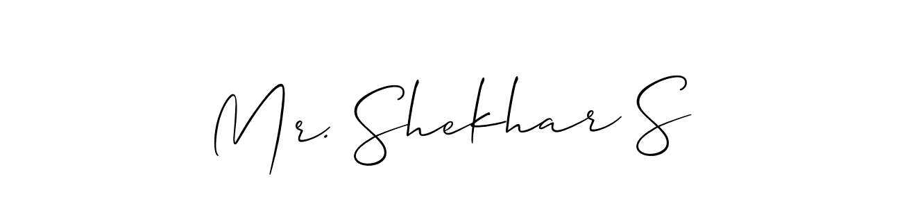 You should practise on your own different ways (Allison_Script) to write your name (Mr. Shekhar S) in signature. don't let someone else do it for you. Mr. Shekhar S signature style 2 images and pictures png