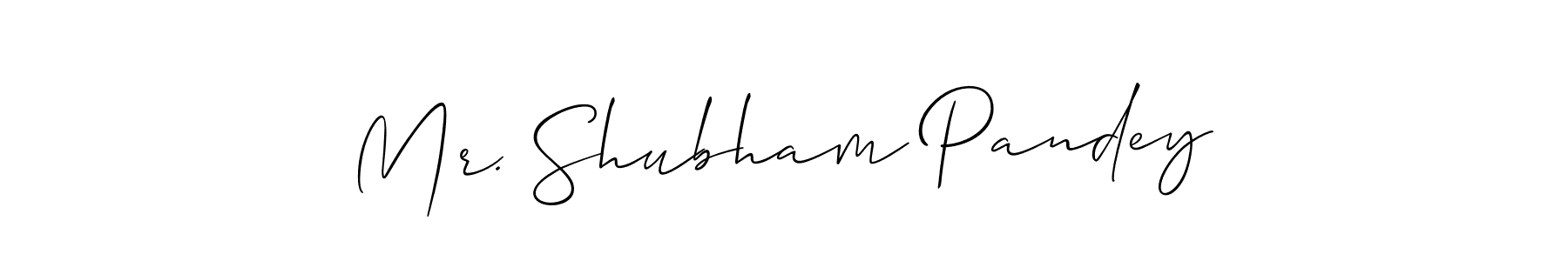 How to make Mr. Shubham Pandey name signature. Use Allison_Script style for creating short signs online. This is the latest handwritten sign. Mr. Shubham Pandey signature style 2 images and pictures png