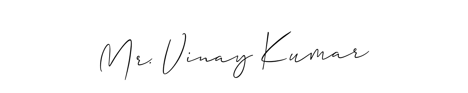 How to make Mr. Vinay Kumar name signature. Use Allison_Script style for creating short signs online. This is the latest handwritten sign. Mr. Vinay Kumar signature style 2 images and pictures png