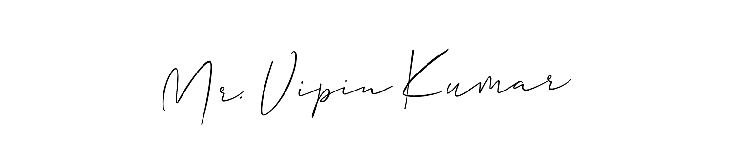 This is the best signature style for the Mr. Vipin Kumar name. Also you like these signature font (Allison_Script). Mix name signature. Mr. Vipin Kumar signature style 2 images and pictures png