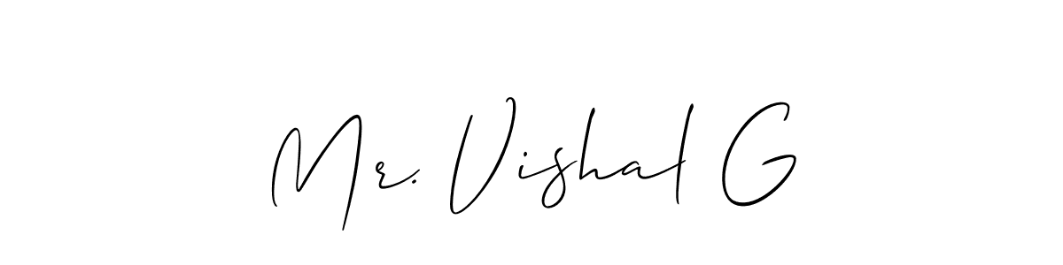 Also we have Mr. Vishal G name is the best signature style. Create professional handwritten signature collection using Allison_Script autograph style. Mr. Vishal G signature style 2 images and pictures png