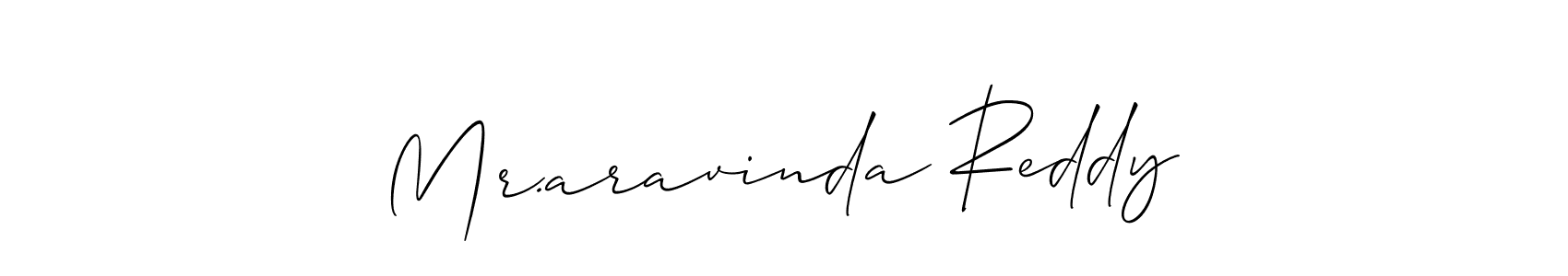 if you are searching for the best signature style for your name Mr.aravinda Reddy. so please give up your signature search. here we have designed multiple signature styles  using Allison_Script. Mr.aravinda Reddy signature style 2 images and pictures png