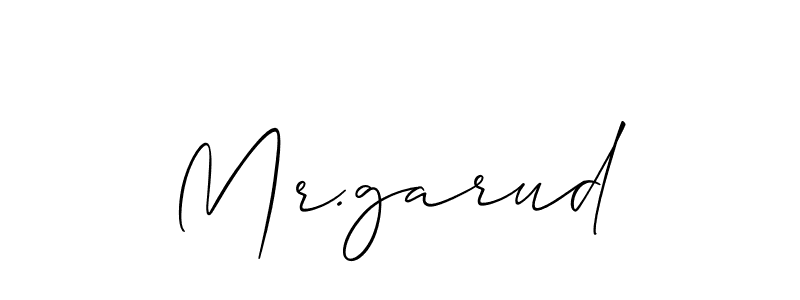 Use a signature maker to create a handwritten signature online. With this signature software, you can design (Allison_Script) your own signature for name Mr.garud. Mr.garud signature style 2 images and pictures png