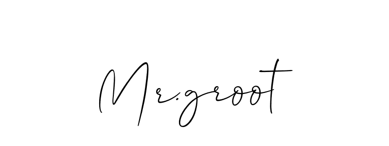 It looks lik you need a new signature style for name Mr.groot. Design unique handwritten (Allison_Script) signature with our free signature maker in just a few clicks. Mr.groot signature style 2 images and pictures png