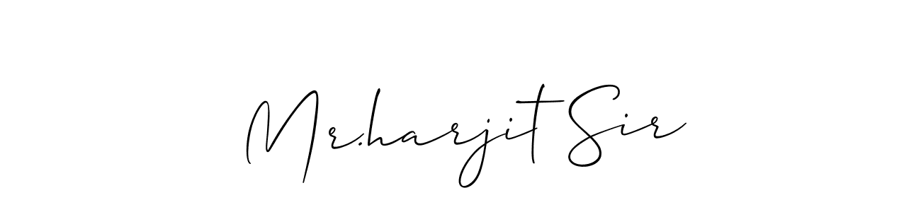 Design your own signature with our free online signature maker. With this signature software, you can create a handwritten (Allison_Script) signature for name Mr.harjit Sir. Mr.harjit Sir signature style 2 images and pictures png