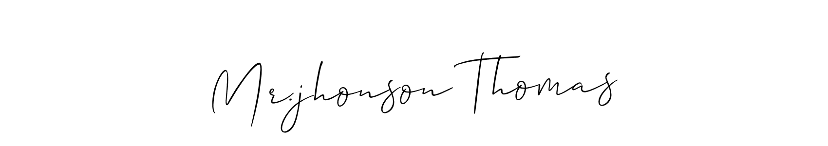 How to make Mr.jhonson Thomas name signature. Use Allison_Script style for creating short signs online. This is the latest handwritten sign. Mr.jhonson Thomas signature style 2 images and pictures png