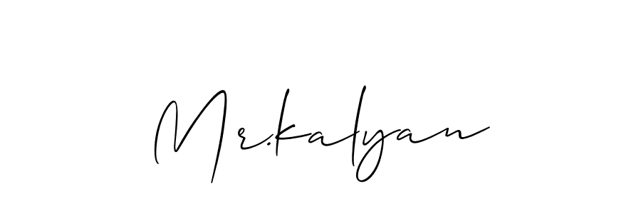 Use a signature maker to create a handwritten signature online. With this signature software, you can design (Allison_Script) your own signature for name Mr.kalyan. Mr.kalyan signature style 2 images and pictures png