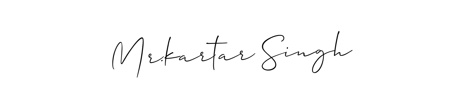 It looks lik you need a new signature style for name Mr.kartar Singh. Design unique handwritten (Allison_Script) signature with our free signature maker in just a few clicks. Mr.kartar Singh signature style 2 images and pictures png