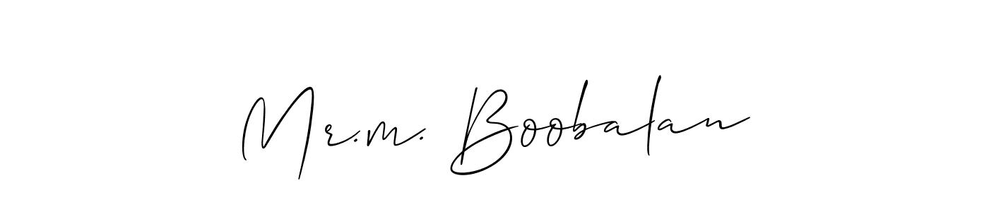 How to make Mr.m. Boobalan signature? Allison_Script is a professional autograph style. Create handwritten signature for Mr.m. Boobalan name. Mr.m. Boobalan signature style 2 images and pictures png