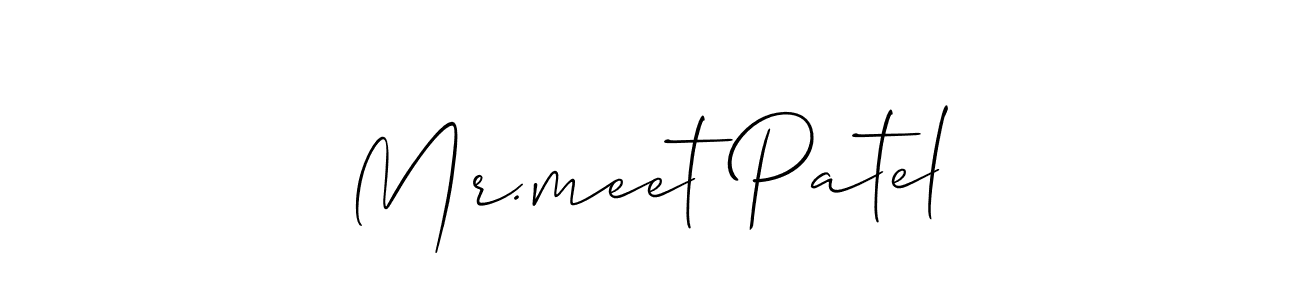 How to make Mr.meet Patel signature? Allison_Script is a professional autograph style. Create handwritten signature for Mr.meet Patel name. Mr.meet Patel signature style 2 images and pictures png