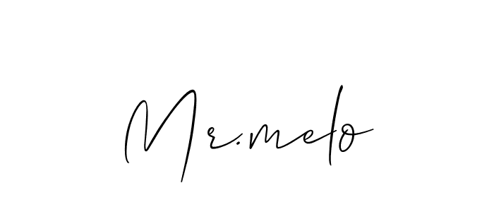 Design your own signature with our free online signature maker. With this signature software, you can create a handwritten (Allison_Script) signature for name Mr.melo. Mr.melo signature style 2 images and pictures png