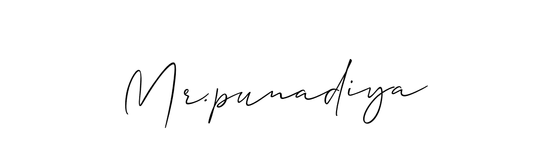 Make a beautiful signature design for name Mr.punadiya. With this signature (Allison_Script) style, you can create a handwritten signature for free. Mr.punadiya signature style 2 images and pictures png