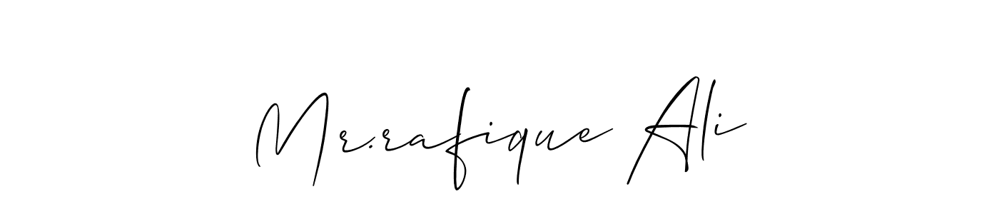 Create a beautiful signature design for name Mr.rafique Ali. With this signature (Allison_Script) fonts, you can make a handwritten signature for free. Mr.rafique Ali signature style 2 images and pictures png