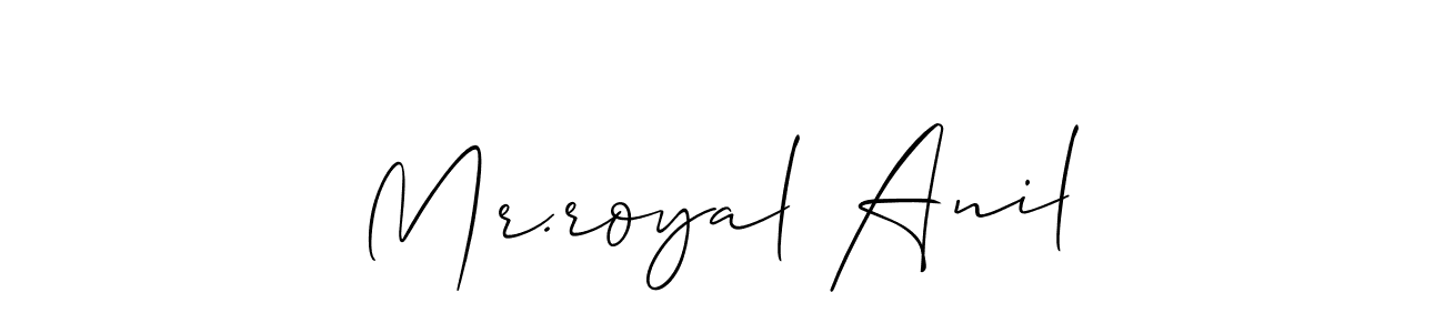 Create a beautiful signature design for name Mr.royal Anil. With this signature (Allison_Script) fonts, you can make a handwritten signature for free. Mr.royal Anil signature style 2 images and pictures png
