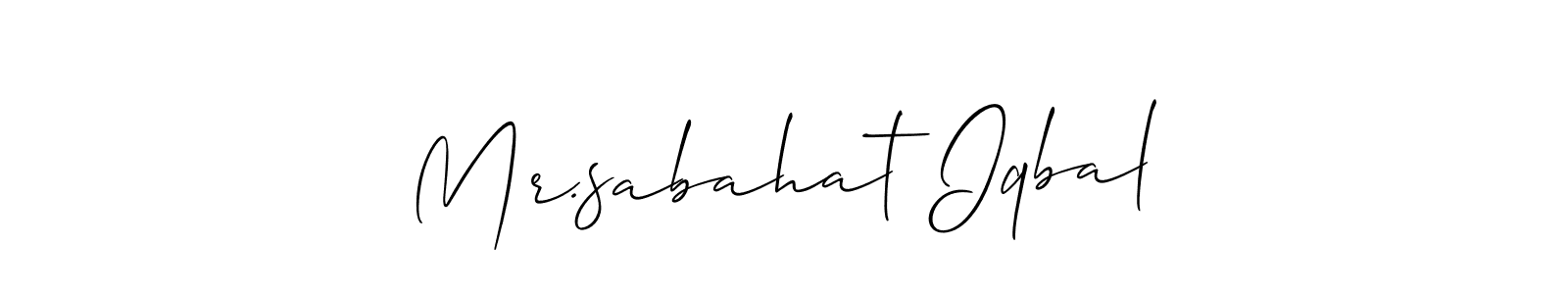 if you are searching for the best signature style for your name Mr.sabahat Iqbal. so please give up your signature search. here we have designed multiple signature styles  using Allison_Script. Mr.sabahat Iqbal signature style 2 images and pictures png