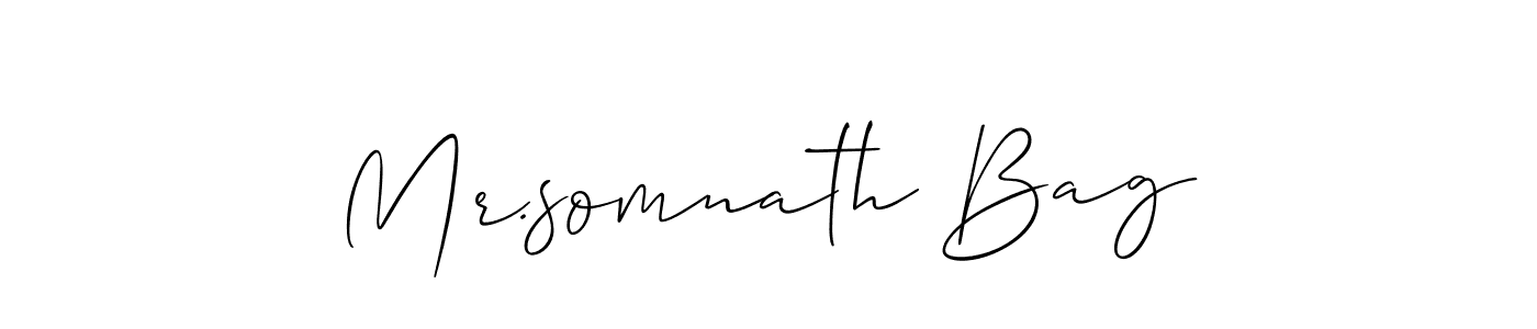 Make a beautiful signature design for name Mr.somnath Bag. With this signature (Allison_Script) style, you can create a handwritten signature for free. Mr.somnath Bag signature style 2 images and pictures png