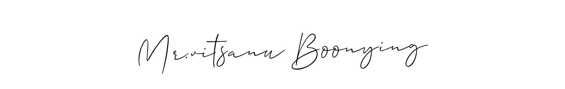 How to make Mr.vitsanu Boonying signature? Allison_Script is a professional autograph style. Create handwritten signature for Mr.vitsanu Boonying name. Mr.vitsanu Boonying signature style 2 images and pictures png