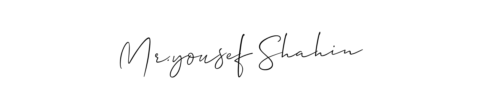 The best way (Allison_Script) to make a short signature is to pick only two or three words in your name. The name Mr.yousef Shahin include a total of six letters. For converting this name. Mr.yousef Shahin signature style 2 images and pictures png