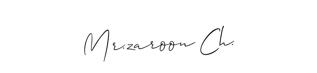 Allison_Script is a professional signature style that is perfect for those who want to add a touch of class to their signature. It is also a great choice for those who want to make their signature more unique. Get Mr.zaroon Ch. name to fancy signature for free. Mr.zaroon Ch. signature style 2 images and pictures png