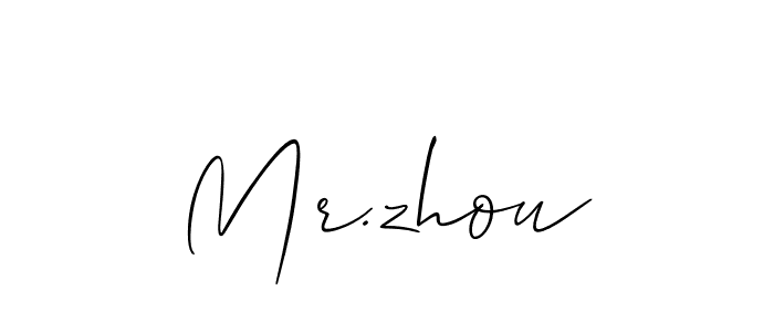 It looks lik you need a new signature style for name Mr.zhou. Design unique handwritten (Allison_Script) signature with our free signature maker in just a few clicks. Mr.zhou signature style 2 images and pictures png