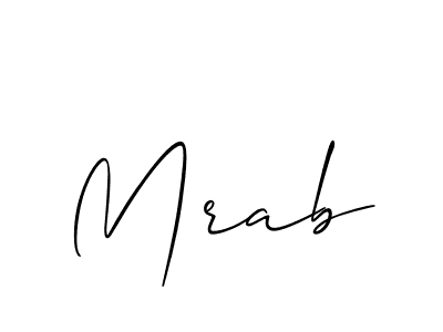 Make a beautiful signature design for name Mrab. With this signature (Allison_Script) style, you can create a handwritten signature for free. Mrab signature style 2 images and pictures png