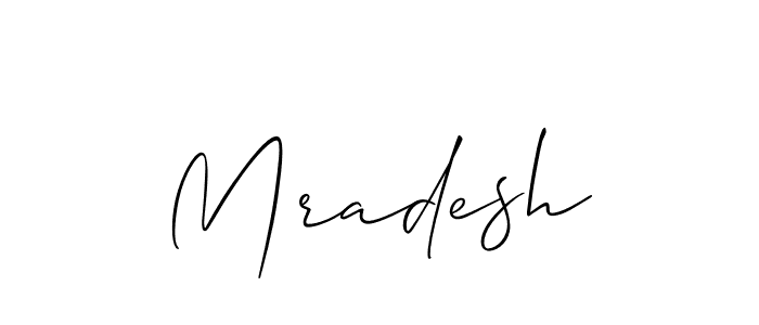 How to make Mradesh signature? Allison_Script is a professional autograph style. Create handwritten signature for Mradesh name. Mradesh signature style 2 images and pictures png