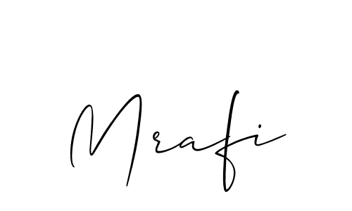 Use a signature maker to create a handwritten signature online. With this signature software, you can design (Allison_Script) your own signature for name Mrafi. Mrafi signature style 2 images and pictures png