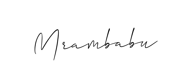 How to make Mrambabu name signature. Use Allison_Script style for creating short signs online. This is the latest handwritten sign. Mrambabu signature style 2 images and pictures png